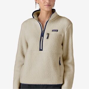 Patagonia retro pile women’s white fleece half zip